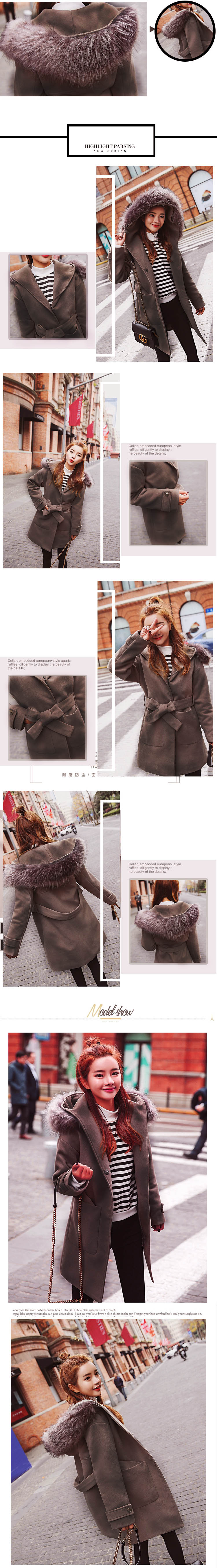 wool-20015 Choco เสื้อโค้ทวูลกันหนาว