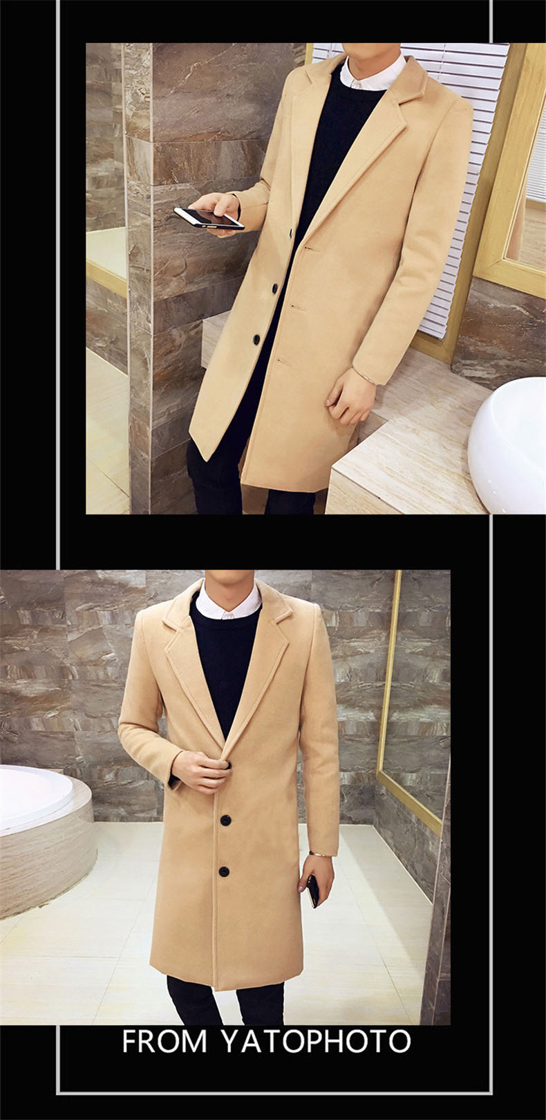 Wool-m 8054 เสื้อโค้ทผู้ชายกันหนาว