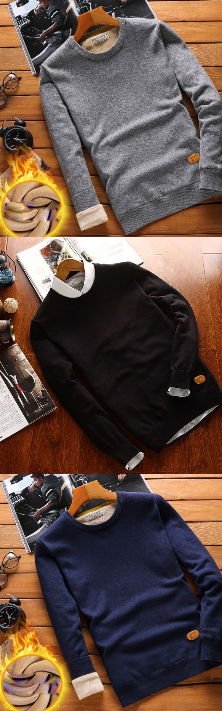 MS - 8760 เสื้อไหมพรมผู้ชายกันหนาว