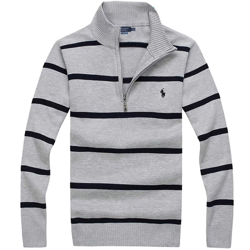 MS - POLO 348 BLUE เสื้อไหมพรมผู้ชายกันหนาว
