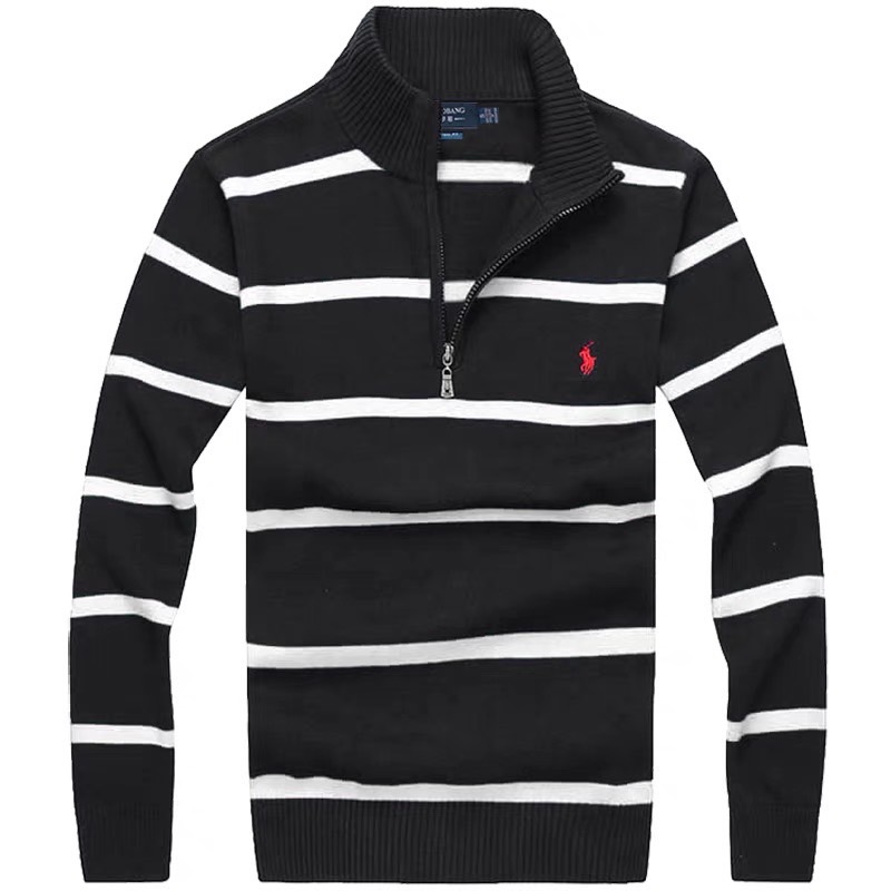 MS - POLO 348 BLUE เสื้อไหมพรมผู้ชายกันหนาว