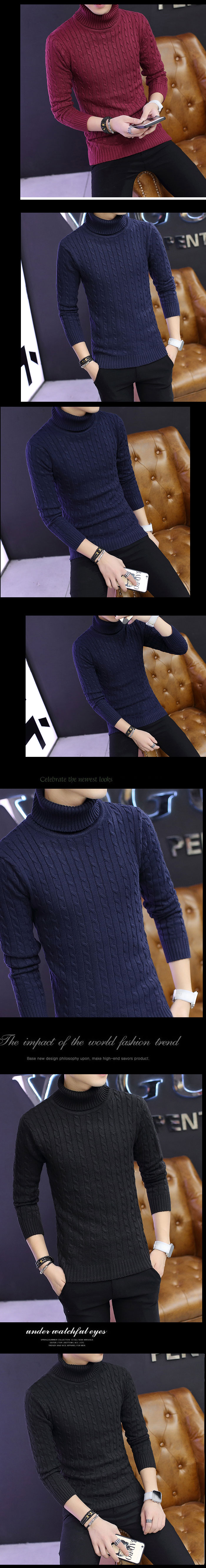 MS-405 Black เสื้อไหมพรมผู้ชายกันหนาว