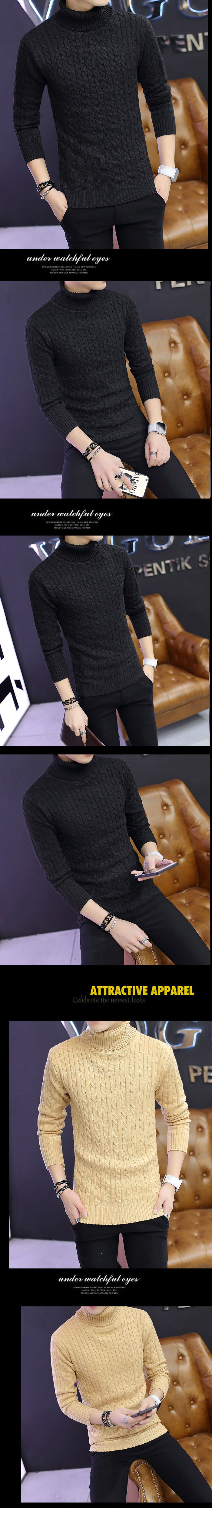 MS-405 Black เสื้อไหมพรมผู้ชายกันหนาว