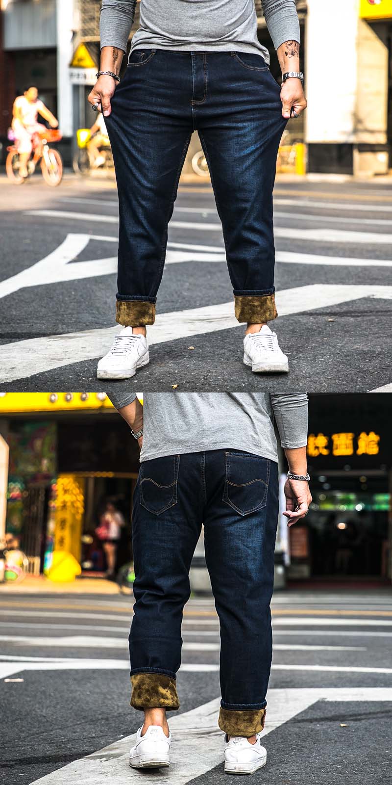 Jean M 120 Big size กางเกงยีนส์กันหนาวไซส์ใหญ่