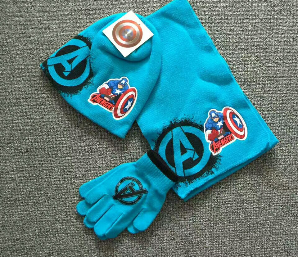 Winter Kids set Captain SET3ชิ้น-ผ้าพันคอเด็ก-หมวกไหมพรมกันหนาวเด็ก-ถุงมือเด็กกันหนาว