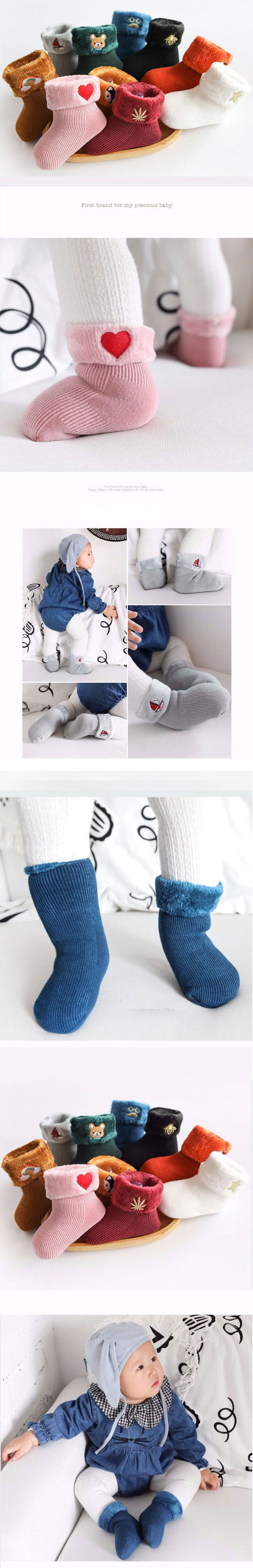 Sock-026 ถุงเท้ากันหนาวเด็ก ถุงเท้ากำมะหยี่เด็ก
