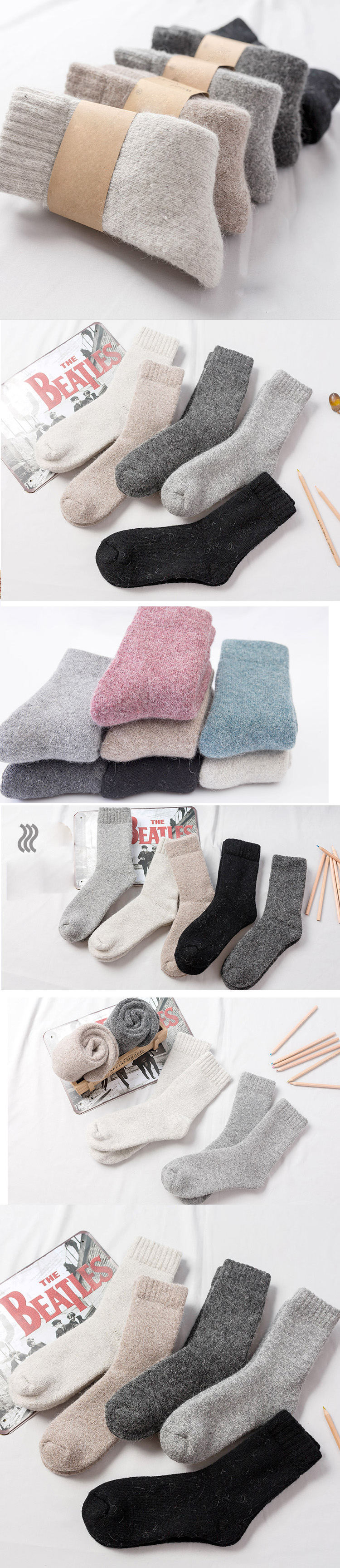 Sock-030 ถุงเท้ากันหนาววูล ถุงเท้าใส่กันหนาวใส่ติดลบ