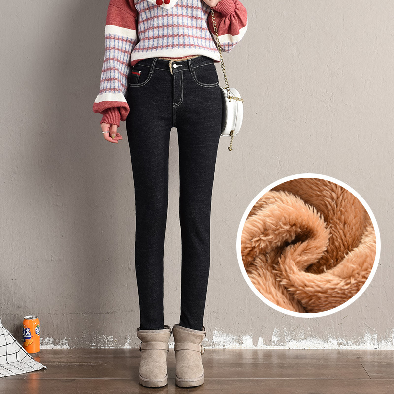 jean215 กางเกงยีนส์กัึนหนาวผู้หยิง กางเกงใส่ติดลบ