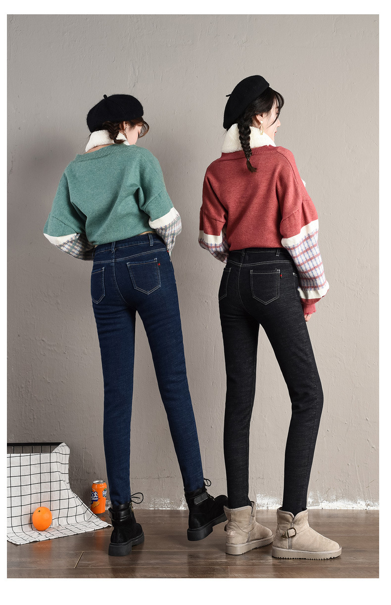 jean215 กางเกงยีนส์กัึนหนาวผู้หยิง กางเกงใส่ติดลบ