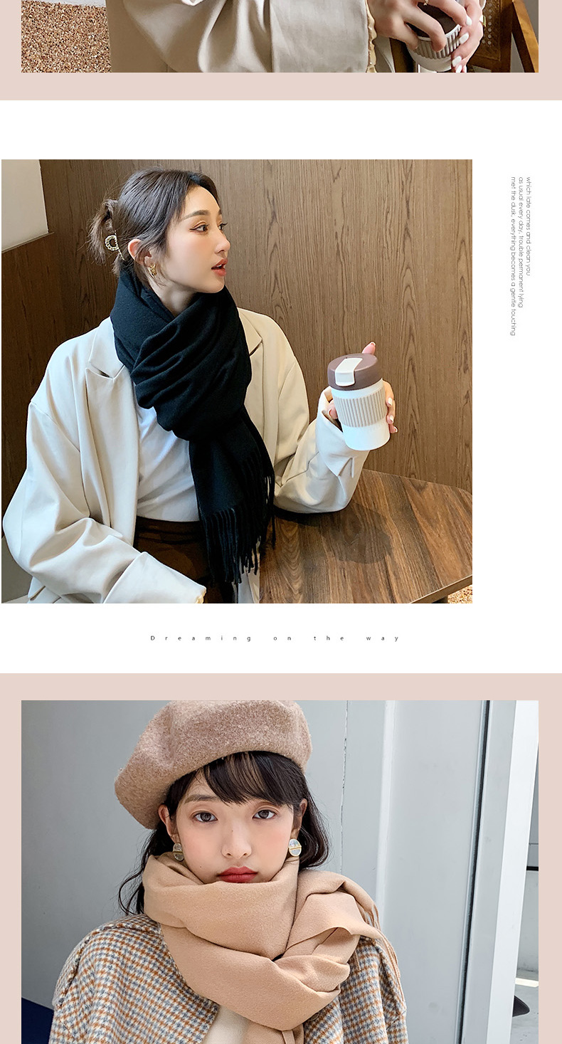 SC4344 ผ้าพันคอขนวูล ผ้าพันคอกันหนาว