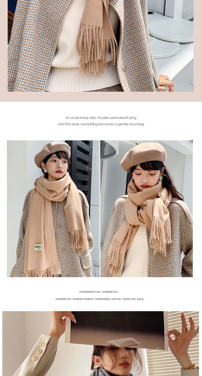 SC4344 ผ้าพันคอขนวูล ผ้าพันคอกันหนาว