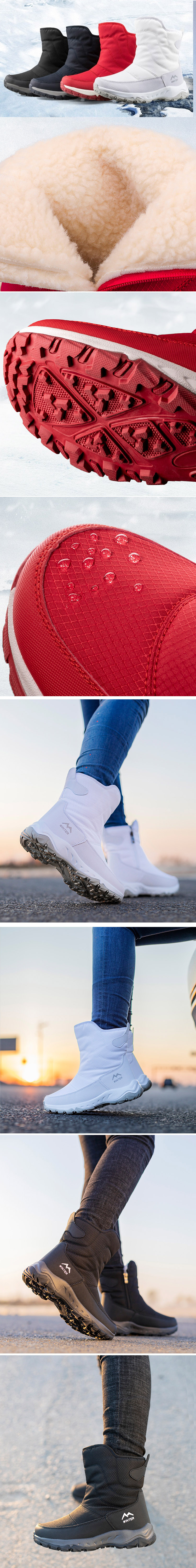 sne43  รองเท้าสโนบูทกันหนาว รองเท้าลุยหิมะ กันน้ำ