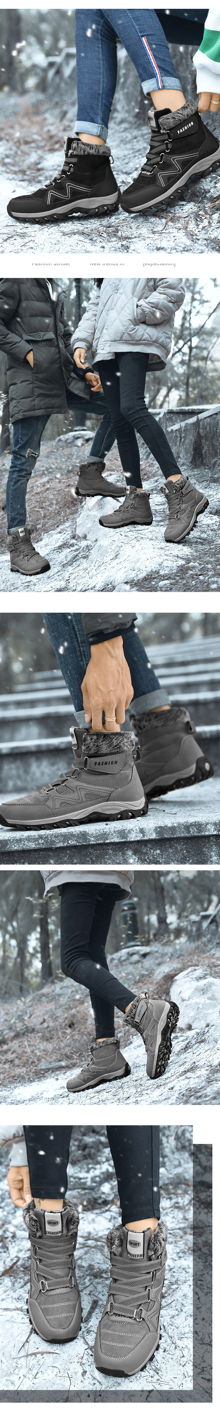 sne48  รองเท้ากันหนาวรองเท้าลุยหิมะ รองเทา้บูท ใส่ได้ั้งผู้ชายผู้หญิง