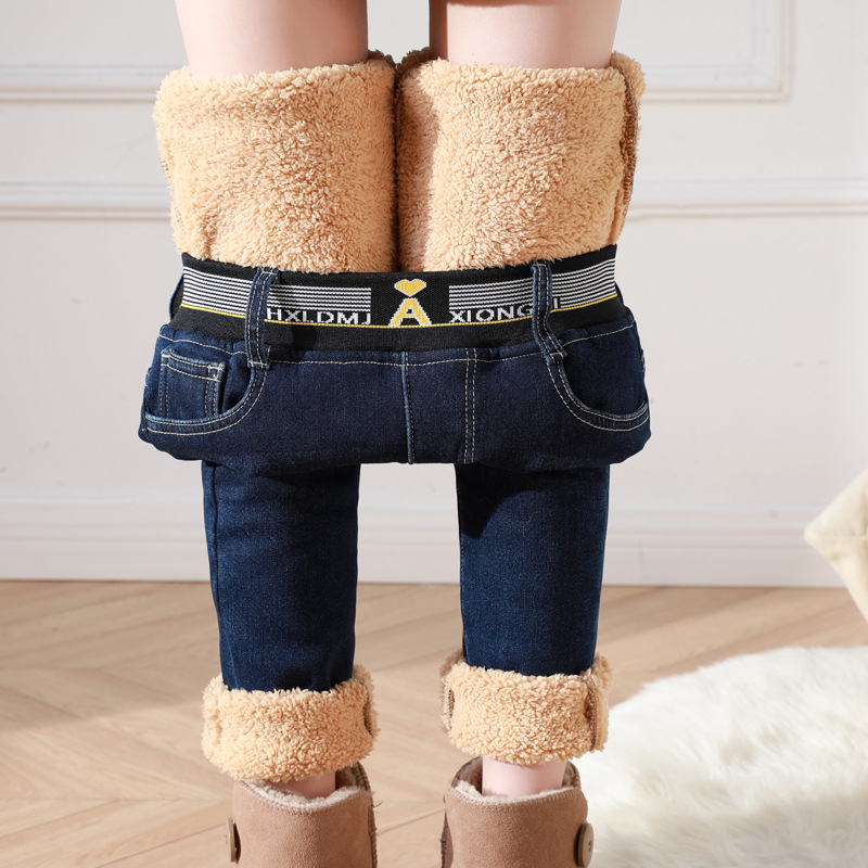 jean260 กางเกงยีนส์กันหนาวผู้หญิง