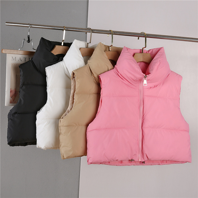 VJ1004 เสื้อกั๊กตัวสั้นกันหนาว เสื้อกั๊กคร๊อปท๊อป