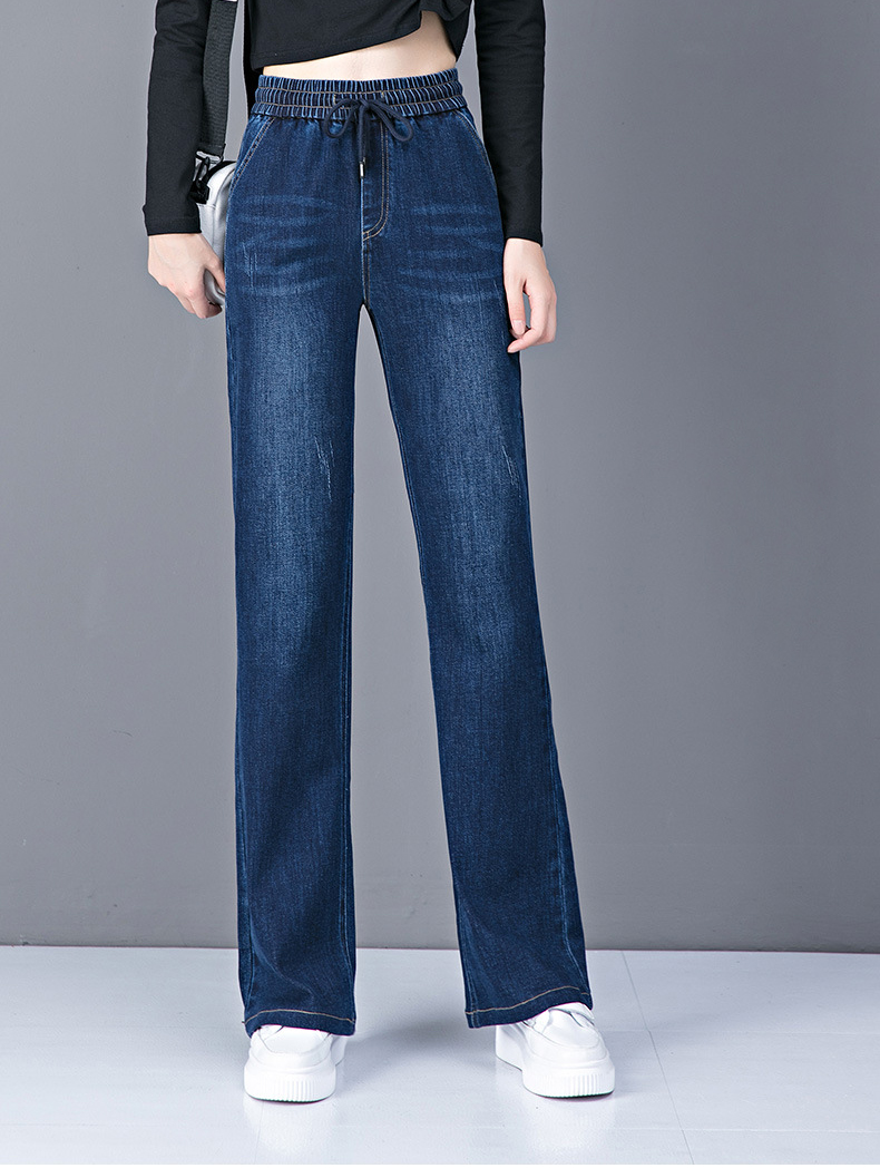 jean283 กางเกงยีนส์กันหนาวบุขนกำมะหยี่เอวยืด