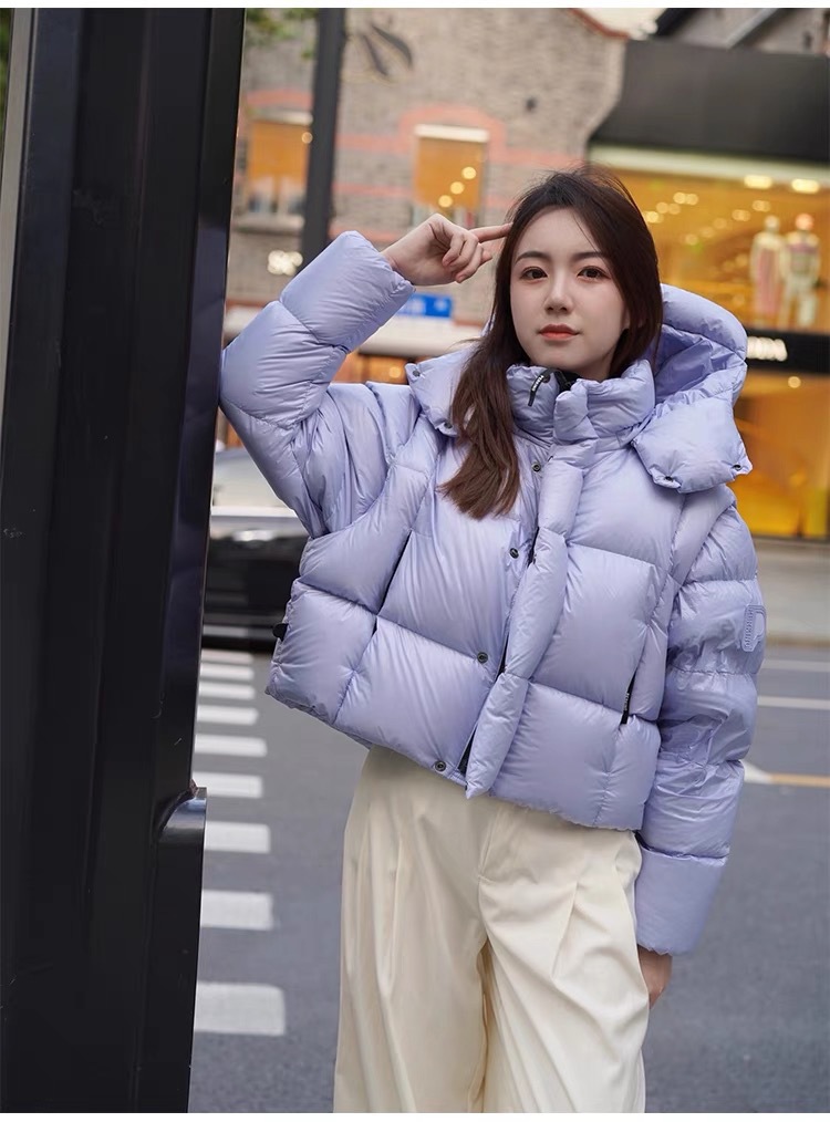 4282 เสื้อกันหนาว ตัวสั้นขนเป็ด เสื้อครอปโค้ทขนเป็ด