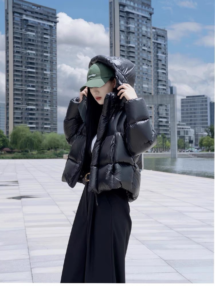 4282 เสื้อกันหนาว ตัวสั้นขนเป็ด เสื้อครอปโค้ทขนเป็ด