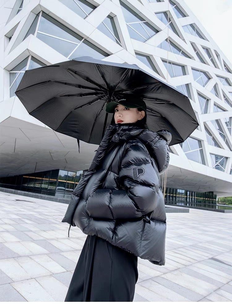 4282 เสื้อกันหนาว ตัวสั้นขนเป็ด เสื้อครอปโค้ทขนเป็ด