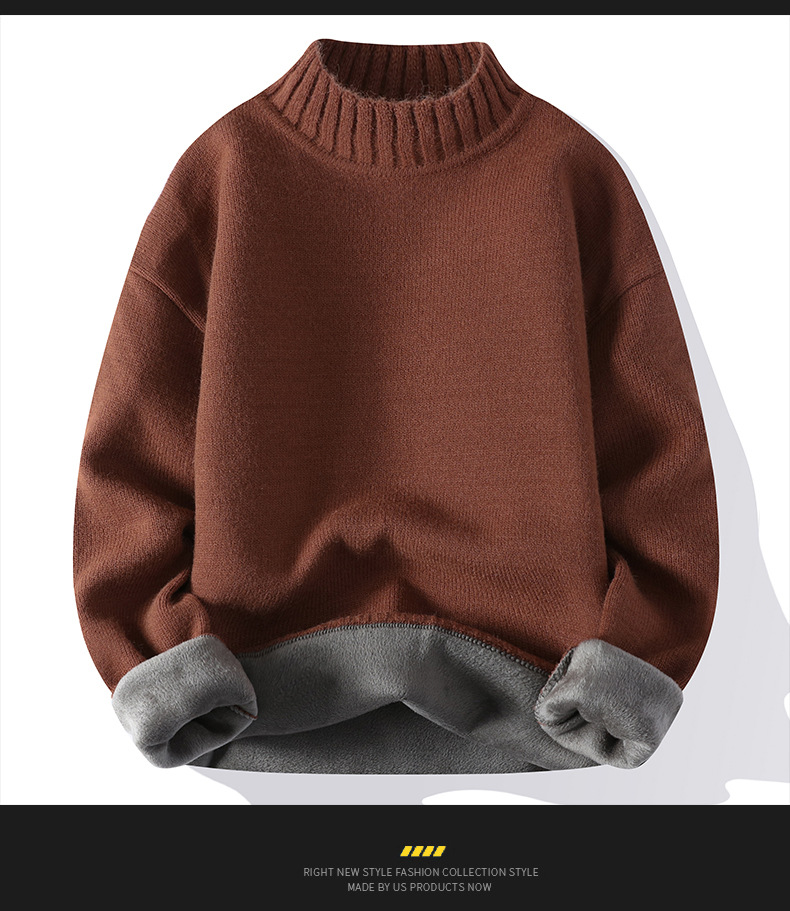 ms1398  เสื้อไหมพรมคอปีนบุขนกำมะหยี่