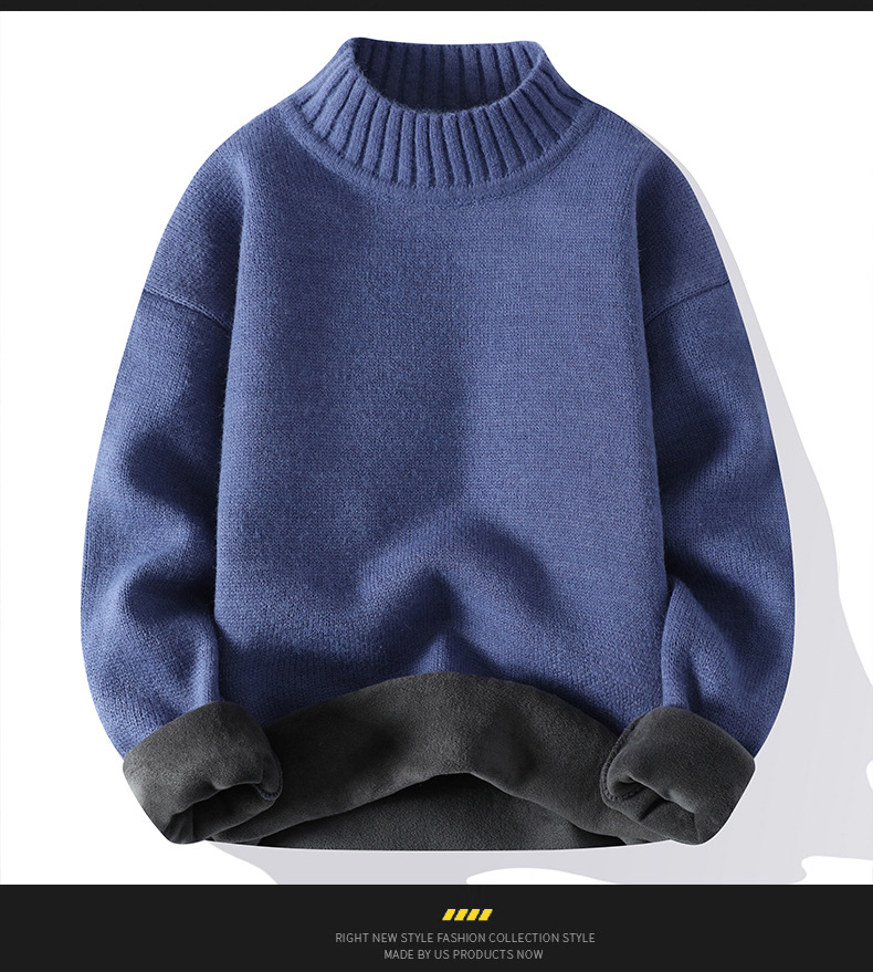 ms1398  เสื้อไหมพรมคอปีนบุขนกำมะหยี่