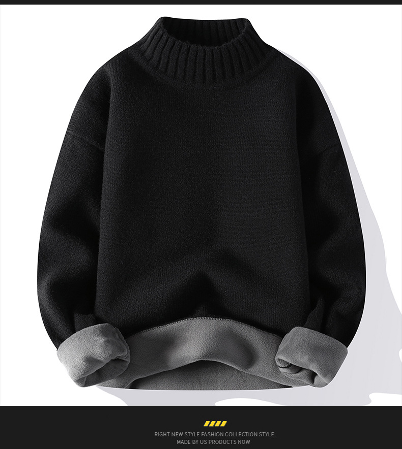 ms1398  เสื้อไหมพรมคอปีนบุขนกำมะหยี่