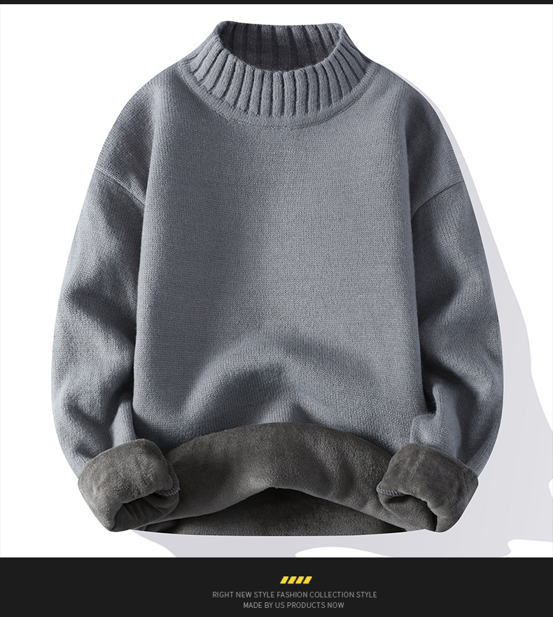 ms1398  เสื้อไหมพรมคอปีนบุขนกำมะหยี่