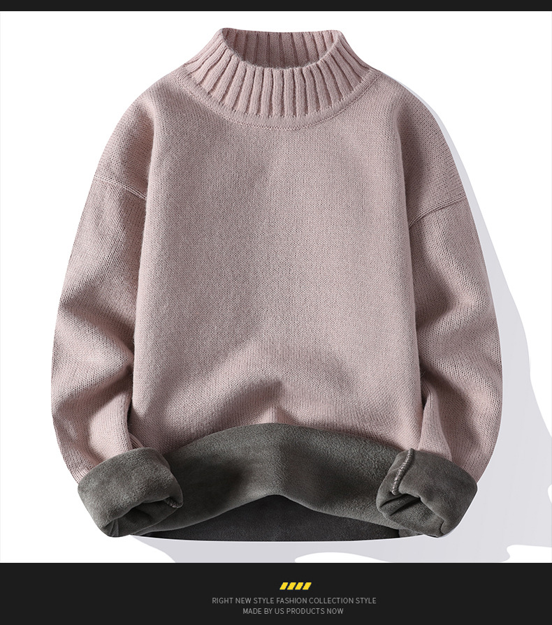 ms1398  เสื้อไหมพรมคอปีนบุขนกำมะหยี่