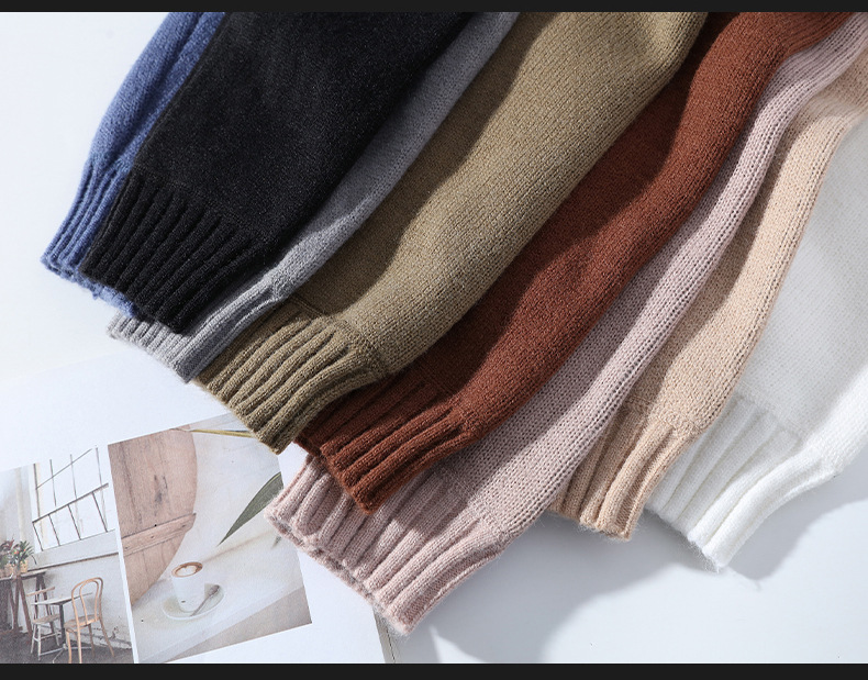 ms1398  เสื้อไหมพรมคอปีนบุขนกำมะหยี่