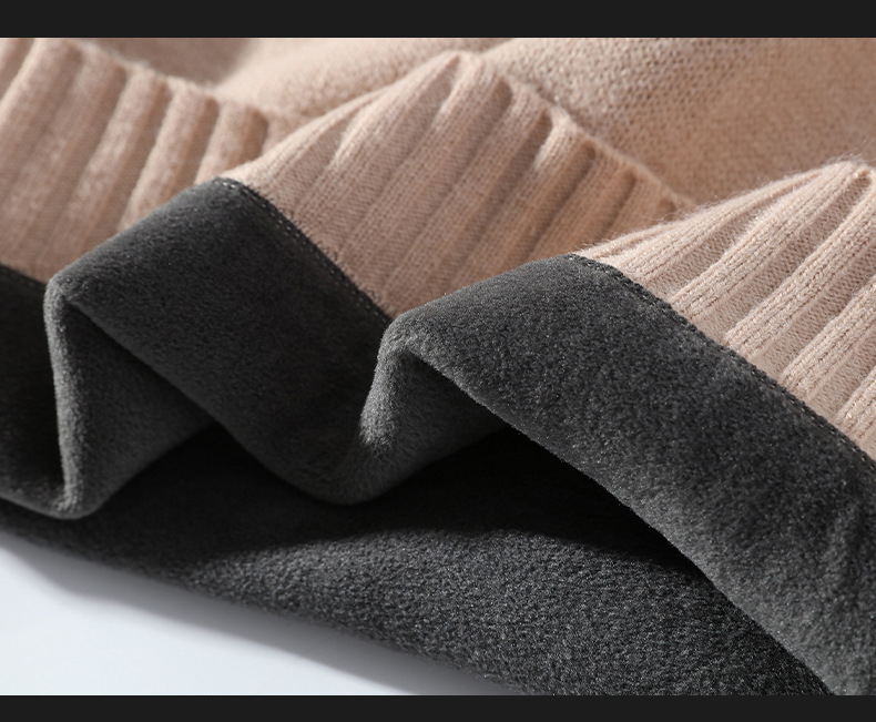 ms1398  เสื้อไหมพรมคอปีนบุขนกำมะหยี่